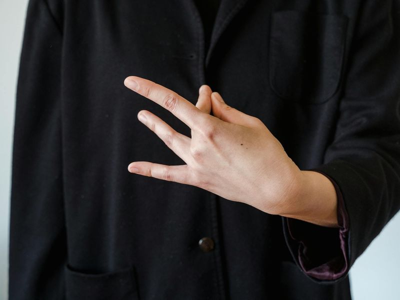 Detailed shot of hands in a mudra position